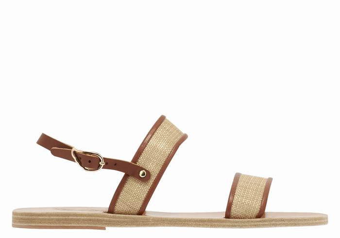 Ancient Greek Sandals Clio Women Casual Sandals Beige Brown | CUN2220TQ