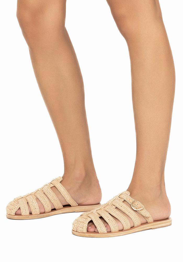 Ancient Greek Sandals Cosmia Women Fisherman Sandals Beige | TLV7471MK