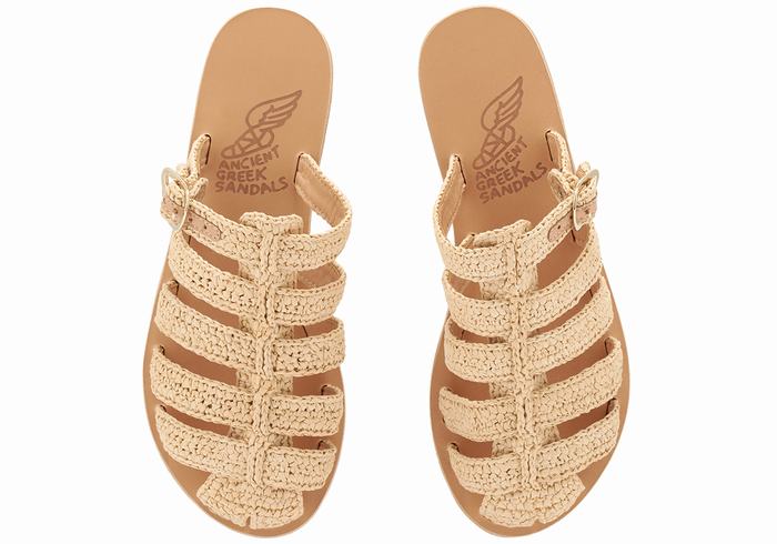 Ancient Greek Sandals Cosmia Women Fisherman Sandals Beige | TLV7471MK