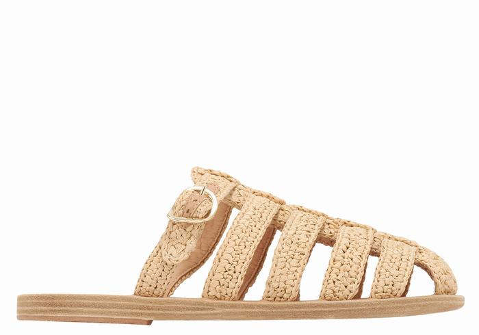 Ancient Greek Sandals Cosmia Women Fisherman Sandals Beige | TLV7471MK