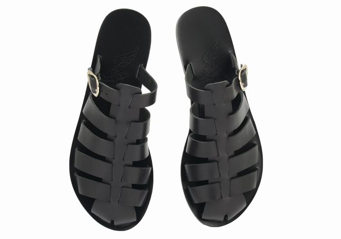 Ancient Greek Sandals Cosmia Women Fisherman Sandals Black | WLA5747RN