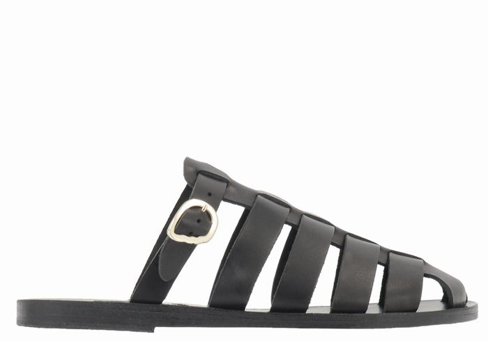 Ancient Greek Sandals Cosmia Women Fisherman Sandals Black | WLA5747RN