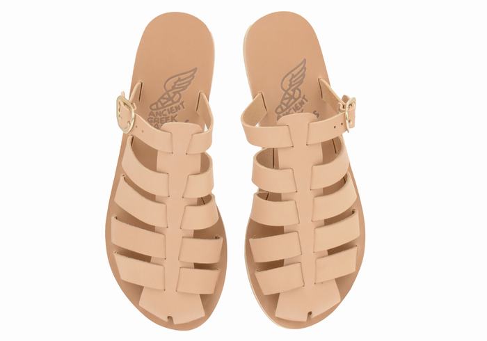 Ancient Greek Sandals Cosmia Women Fisherman Sandals Beige | TNQ2991SE