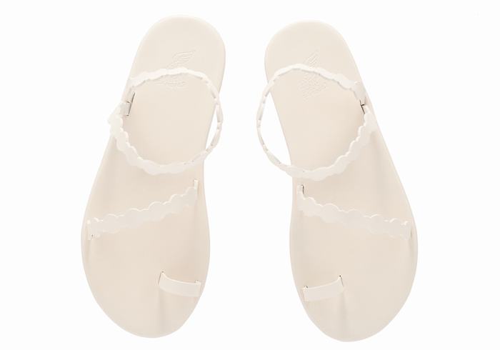 Ancient Greek Sandals Cronos Women Toe-Post Sandals White | SVC406SI