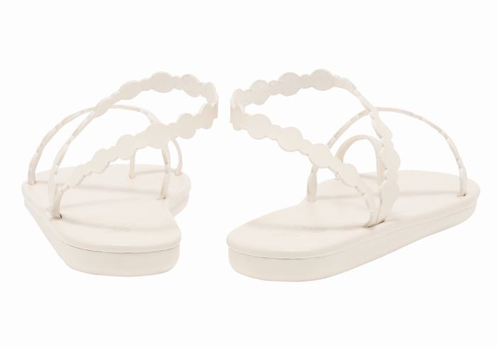 Ancient Greek Sandals Cronos Women Toe-Post Sandals White | SVC406SI