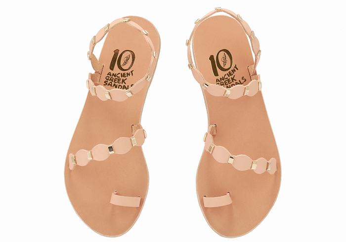 Ancient Greek Sandals Dauxerre Women Toe-Post Sandals Beige Gold | XYY5676TD