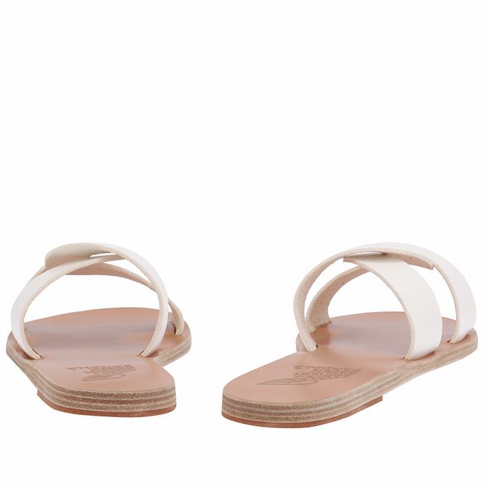 Ancient Greek Sandals Desmos Women Slide Sandals White | SOD256EW