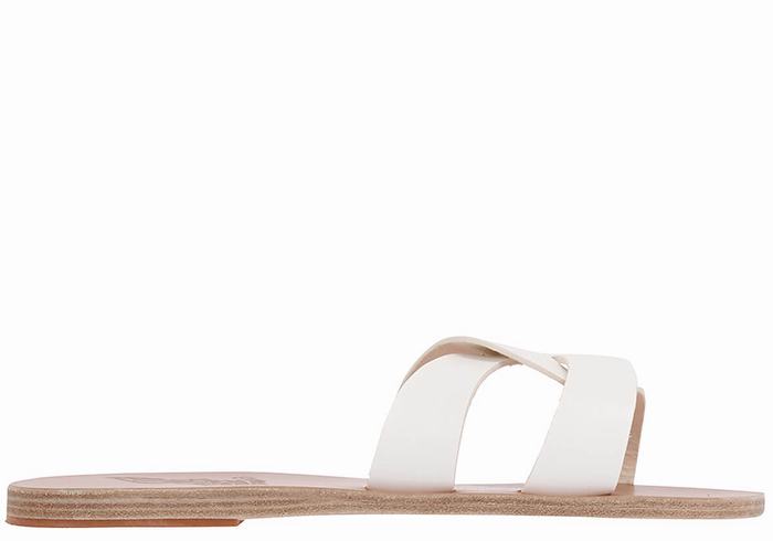 Ancient Greek Sandals Desmos Women Slide Sandals White | SOD256EW