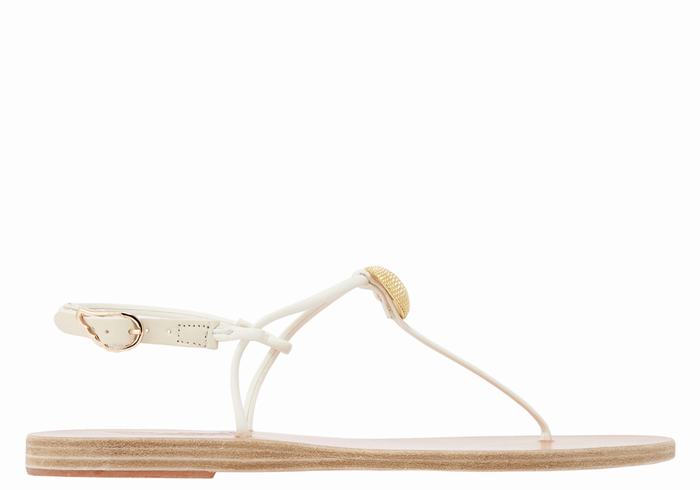 Ancient Greek Sandals Dimitra Flip Flop Women Back-Strap Sandals White | YDE6636QV