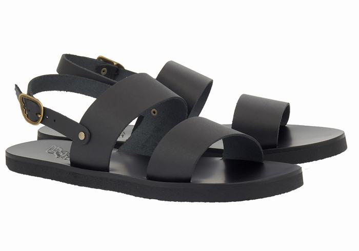 Ancient Greek Sandals Dinatos Men Casual Sandals Black | UAQ6014DB