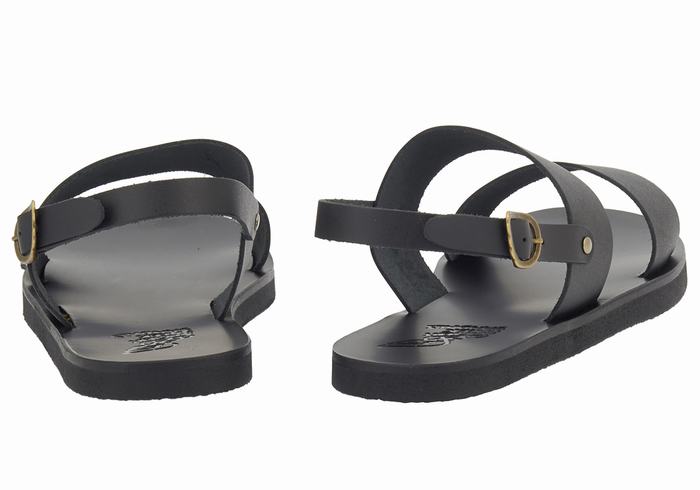 Ancient Greek Sandals Dinatos Men Casual Sandals Black | UAQ6014DB