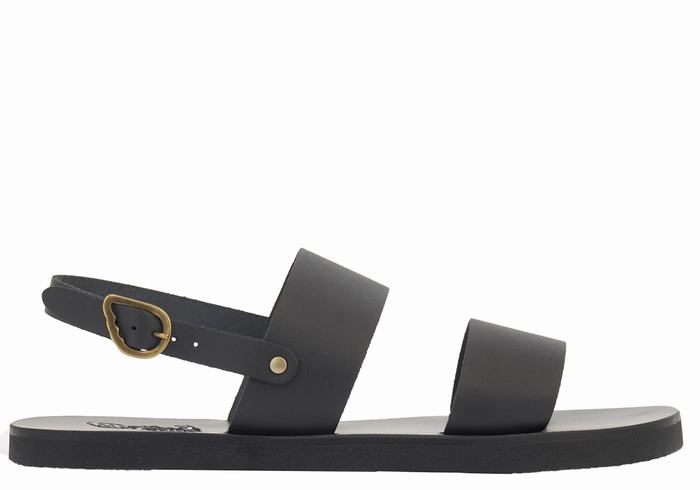 Ancient Greek Sandals Dinatos Men Casual Sandals Black | UAQ6014DB