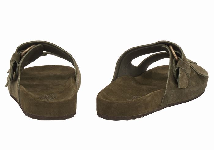 Ancient Greek Sandals Diogenis Men Slippers Dark Green | HXZ4057VB