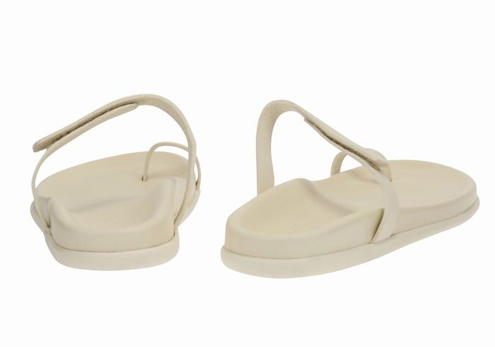 Ancient Greek Sandals Dokos Women Toe-Post Sandals White | PEZ3120NQ