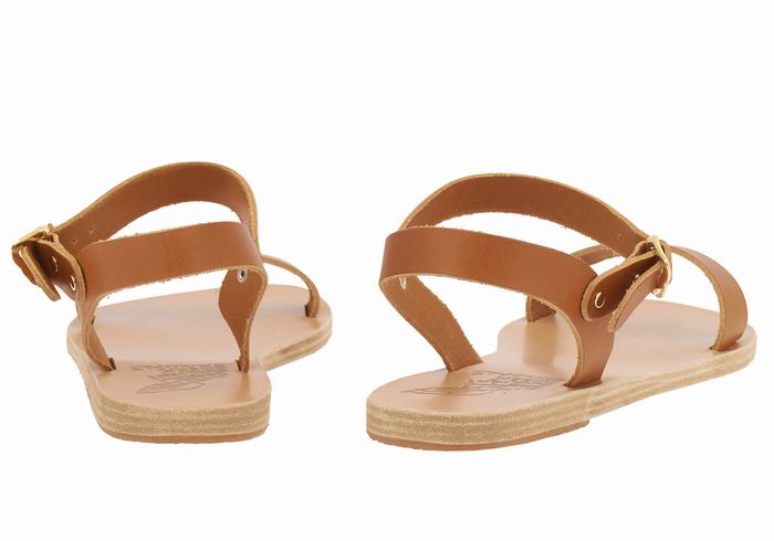 Ancient Greek Sandals Drama New Leather Women Casual Sandals Dark Brown | OBY2068BY