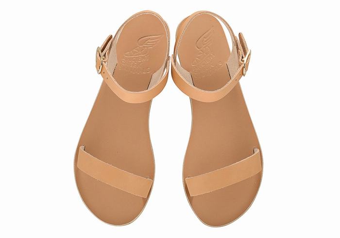 Ancient Greek Sandals Drama New Leather Women Casual Sandals Beige | RXX8347UW