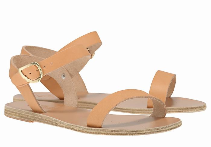 Ancient Greek Sandals Drama New Leather Women Casual Sandals Beige | RXX8347UW