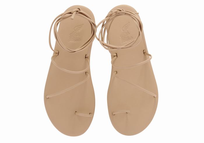 Ancient Greek Sandals Du Women Toe-Post Sandals Beige | GTD3120WU