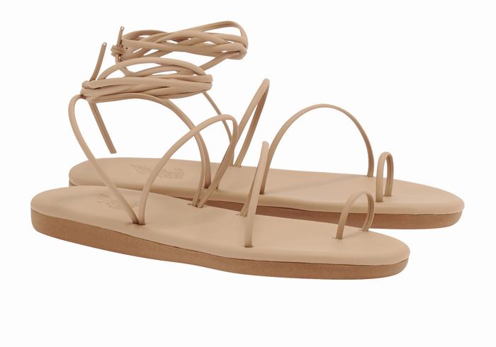 Ancient Greek Sandals Du Women Toe-Post Sandals Beige | GTD3120WU