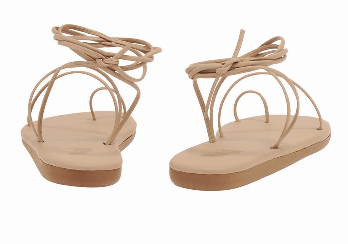 Ancient Greek Sandals Du Women Toe-Post Sandals Beige | GTD3120WU