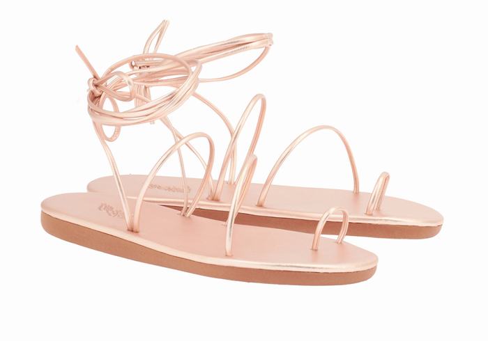 Ancient Greek Sandals Du Women Toe-Post Sandals Rose Gold | OYL2691DV