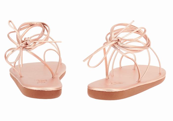 Ancient Greek Sandals Du Women Toe-Post Sandals Rose Gold | OYL2691DV