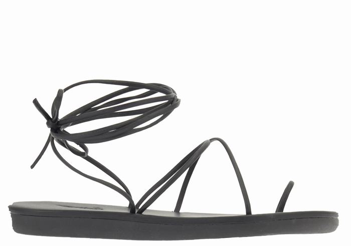 Ancient Greek Sandals Du Women Toe-Post Sandals Black | TQV2542IU