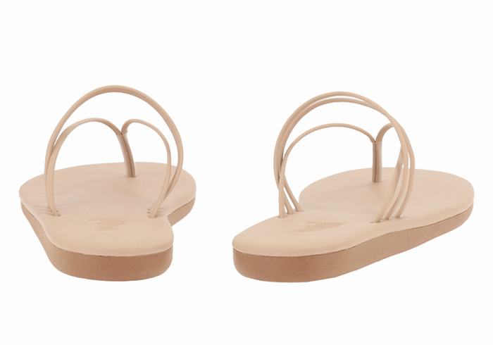 Ancient Greek Sandals E Women Flip Flops Beige | JWH9512VQ