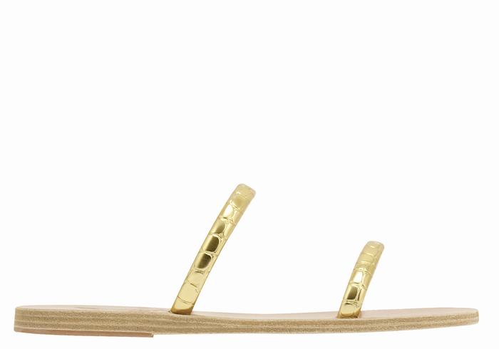 Ancient Greek Sandals Echidna Women Slide Sandals Gold | ZFX82LE