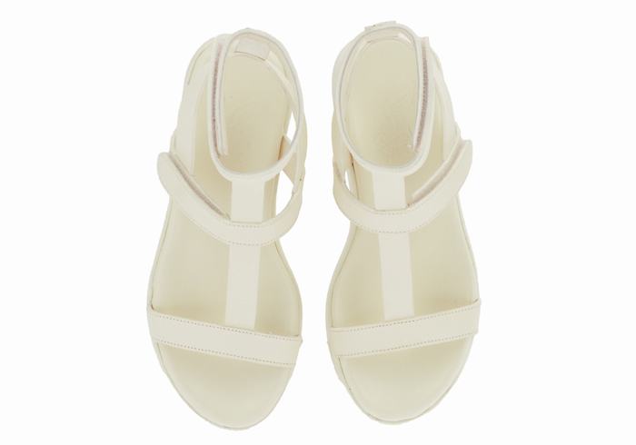 Ancient Greek Sandals Efrosini Leather Women Platform Sandals White | CDC4137BC