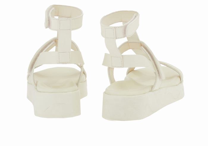 Ancient Greek Sandals Efrosini Leather Women Platform Sandals White | CDC4137BC