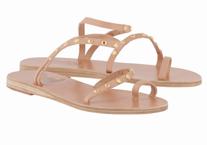 Ancient Greek Sandals Eleftheria Bee Women Toe-Post Sandals Beige | WTZ1955QU