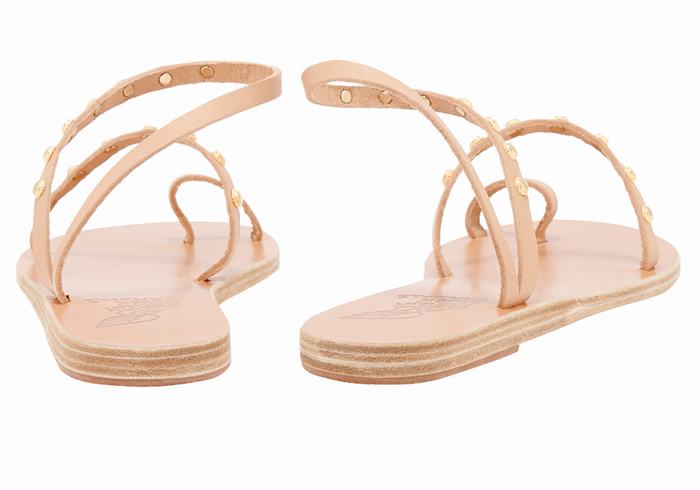 Ancient Greek Sandals Eleftheria Bee Women Toe-Post Sandals Beige | WTZ1955QU