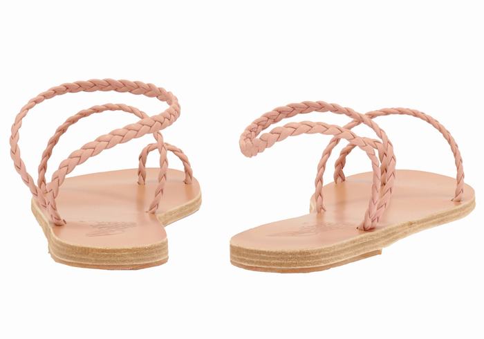 Ancient Greek Sandals Eleftheria Leather Women Braided Sandals Pink | XNT6277UP