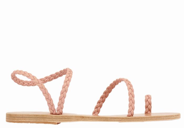 Ancient Greek Sandals Eleftheria Leather Women Braided Sandals Pink | XNT6277UP