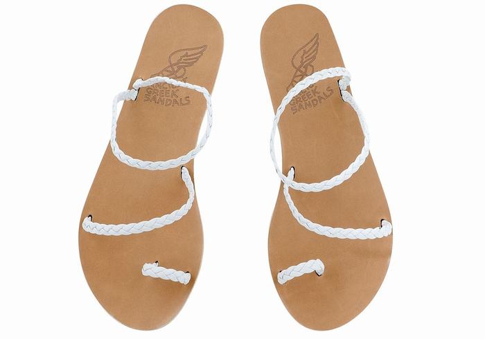 Ancient Greek Sandals Eleftheria Leather Women Braided Sandals White | VAD8942QF