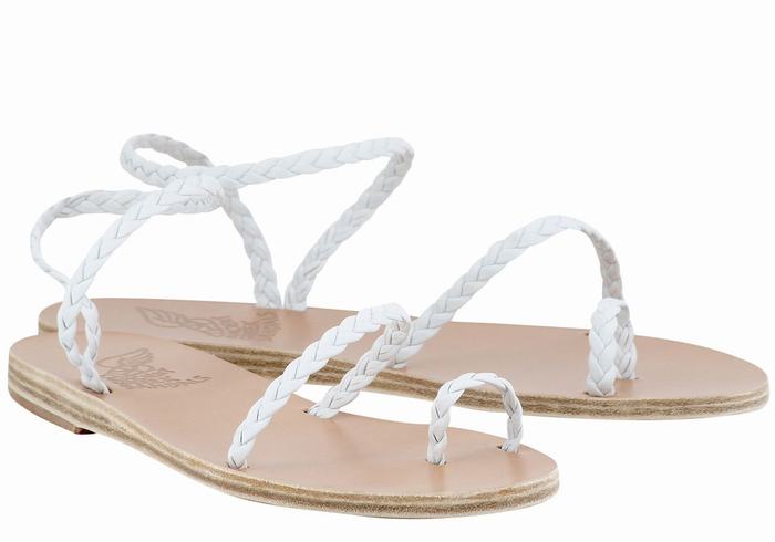 Ancient Greek Sandals Eleftheria Leather Women Braided Sandals White | VAD8942QF