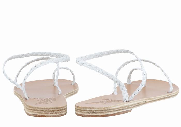 Ancient Greek Sandals Eleftheria Leather Women Braided Sandals White | VAD8942QF