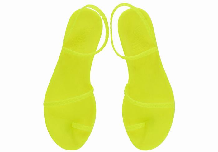 Ancient Greek Sandals Eleftheria Women Braided Sandals Yellow | YIL4559HH