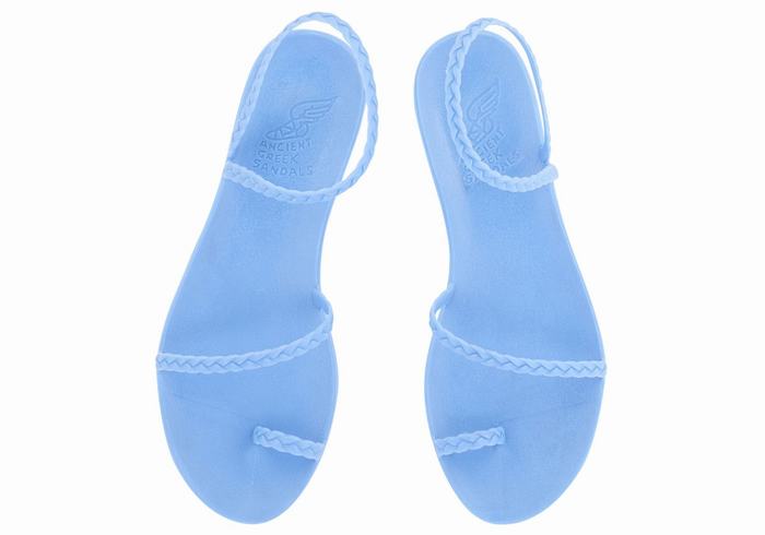 Ancient Greek Sandals Eleftheria Women Braided Sandals Light Blue | GGF7526QT