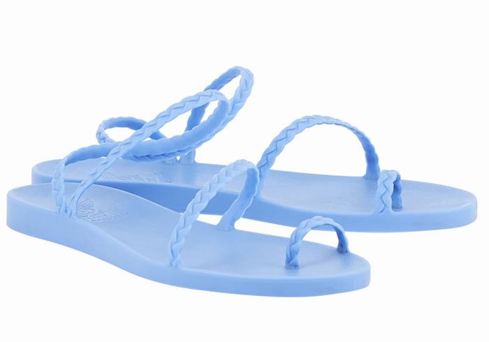 Ancient Greek Sandals Eleftheria Women Braided Sandals Light Blue | GGF7526QT