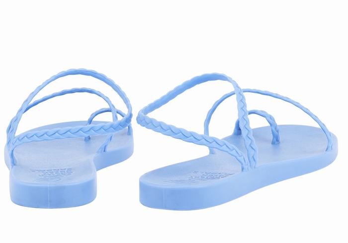 Ancient Greek Sandals Eleftheria Women Braided Sandals Light Blue | GGF7526QT