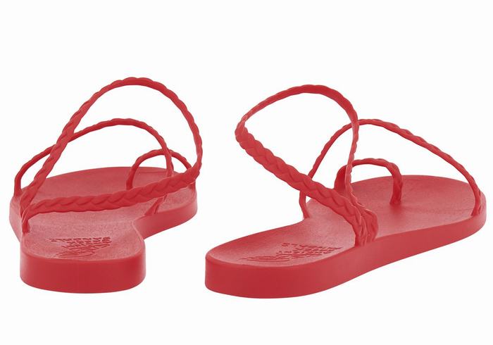 Ancient Greek Sandals Eleftheria Women Braided Sandals Red | AUX3329UP