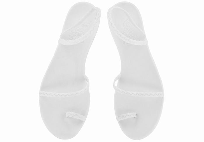 Ancient Greek Sandals Eleftheria Women Braided Sandals White | ETT9870IL