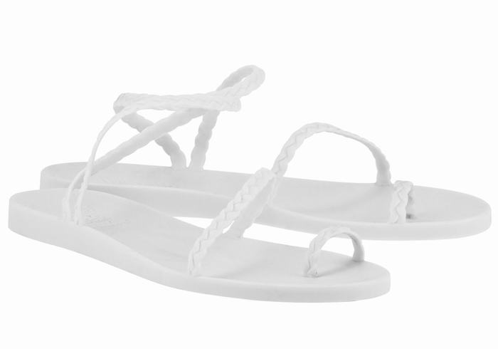 Ancient Greek Sandals Eleftheria Women Braided Sandals White | ETT9870IL