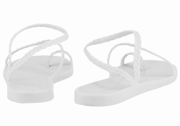 Ancient Greek Sandals Eleftheria Women Braided Sandals White | ETT9870IL