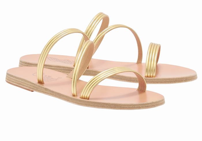 Ancient Greek Sandals Ermodiki Women Slide Sandals Gold | TER5091DJ