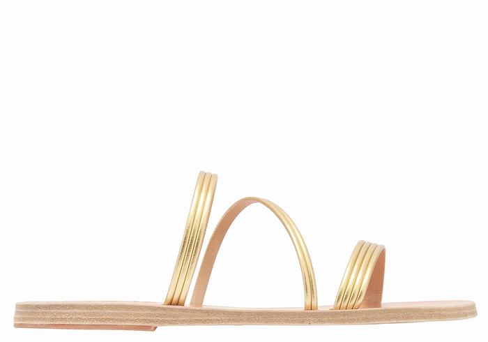 Ancient Greek Sandals Ermodiki Women Slide Sandals Gold | TER5091DJ