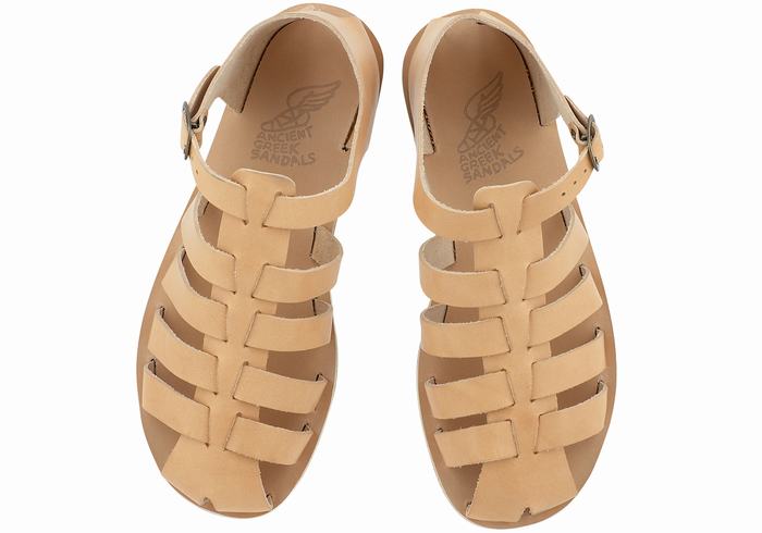 Ancient Greek Sandals Homer Men Fisherman Sandals Beige | VRE8564PO