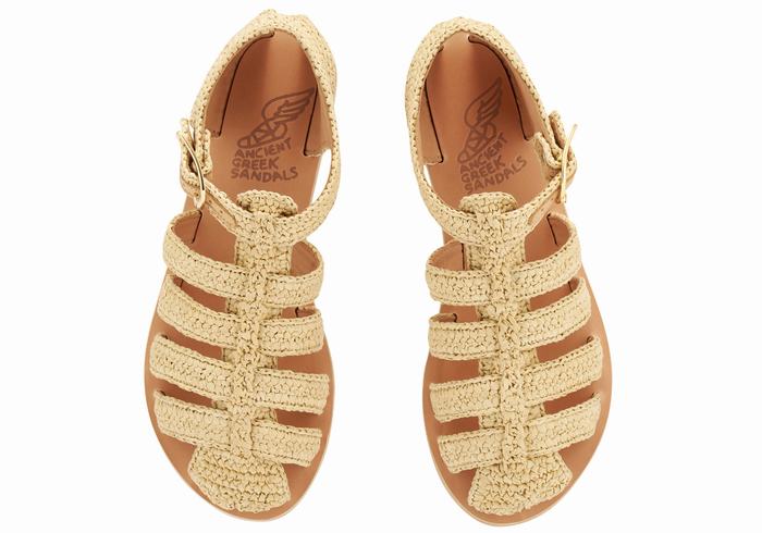 Ancient Greek Sandals Homeria Women Fisherman Sandals Beige | ZYI6026FW